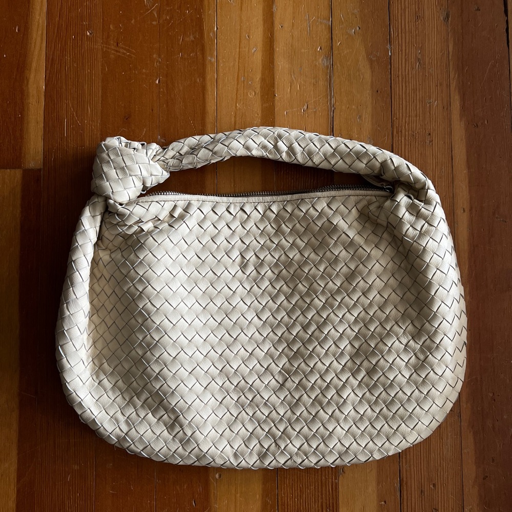 Lambskin Woven Leather Hobo Bag